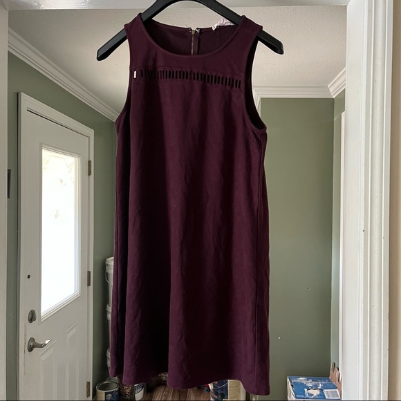 Womens large dress deep plum suede material - Picture 1 of 9